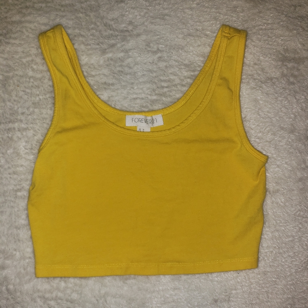Yellow cropped tank